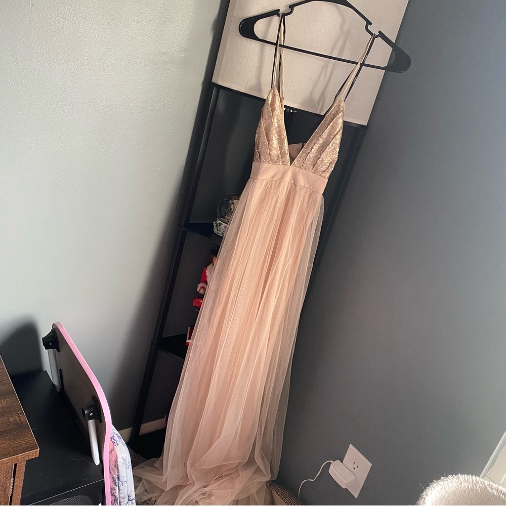 NWT gold sparkle gown prom dress